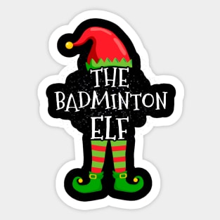 Badminton Elf Family Matching Christmas Group Funny Gift Sticker